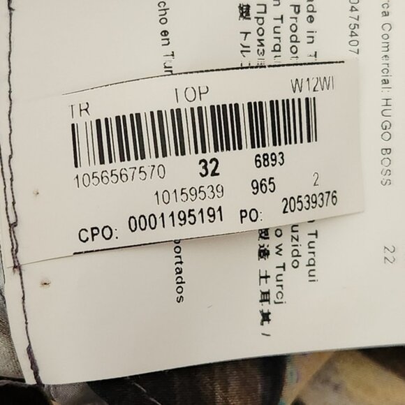 Boss Hugo Boss Silk Abstract Print Sleeveless Blouse Size 0 US - Picture 11 of 13